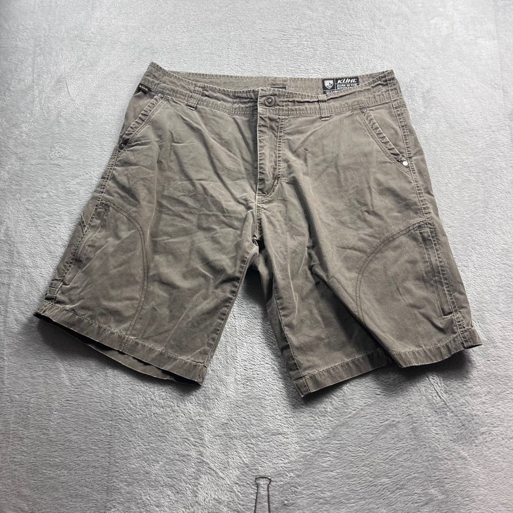 Kuhl Ramblr Mens 36 Brown Hiking Cargo‎ Shorts Cotton Nylon Blend 10 Inch Inseam